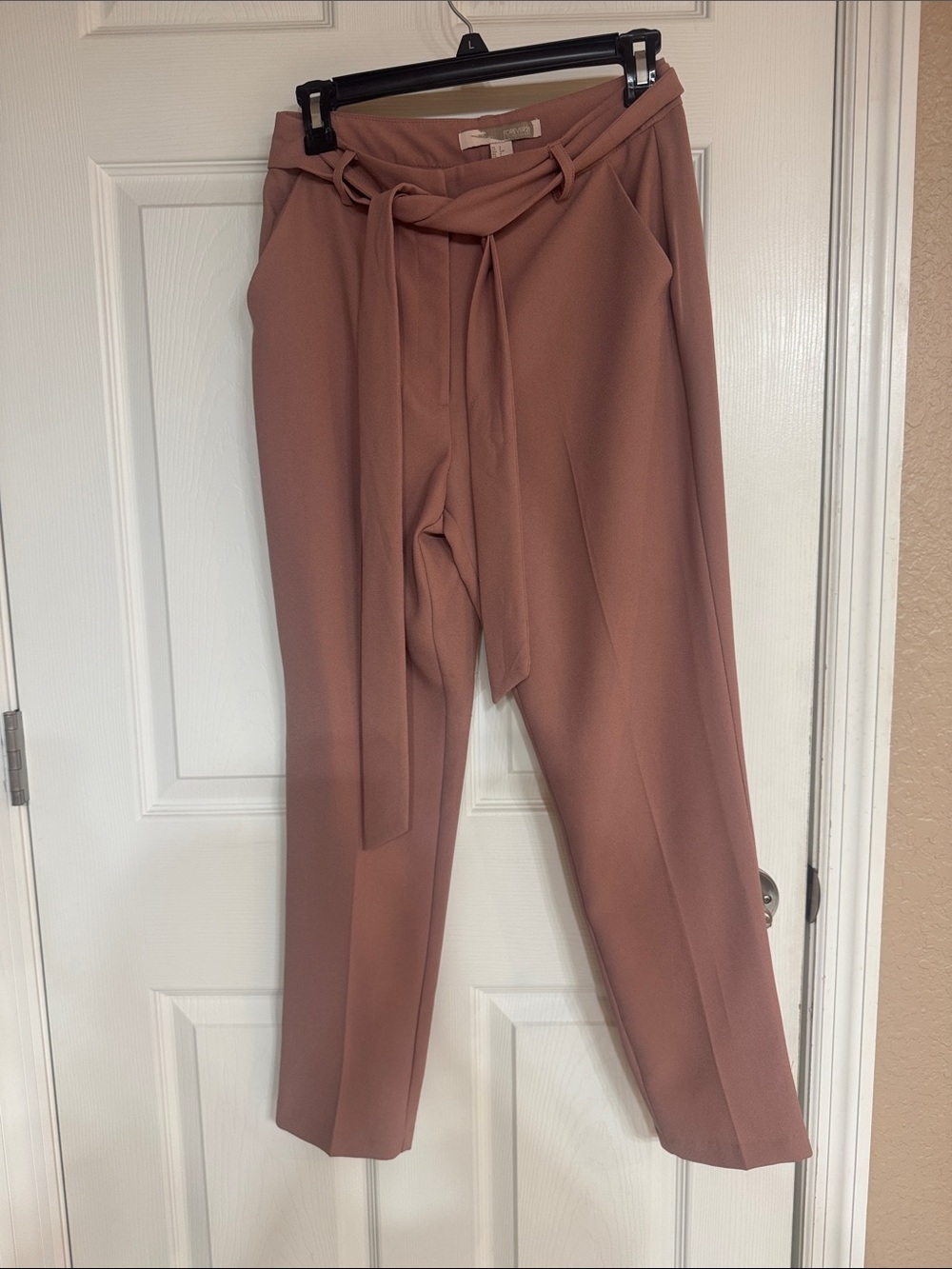 Forever 21 Dusty Rose Tie-Belt Chinos